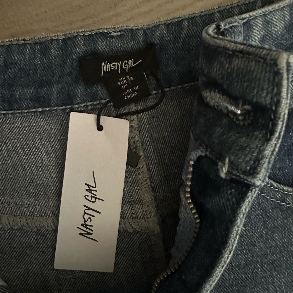 NWT Nasty gal Denim Star Insert Flare Jean - Picture 9 of 10